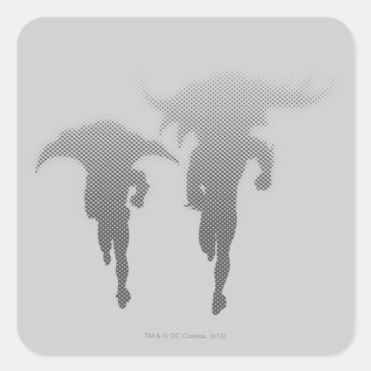 Batman en Robin Halftone gradiënt Vierkante Sticker (Voorkant)