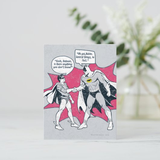 Batman en Robin Handshake in nood Briefkaart (Staand voorkant)