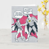 Batman en Robin Handshake Kaart (Gele Bloem)