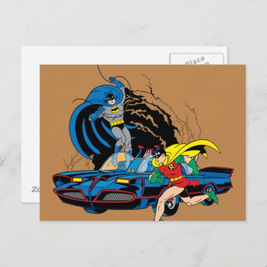 Batman en Robin in Batcave Briefkaart (Voorkant / Achterkant)