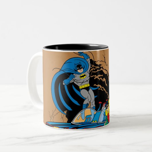 Batman en Robin in Batcave Tweekleurige Koffiemok (Voorkant links)