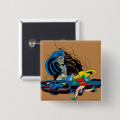 Batman en Robin in Batcave Vierkante Button 5,1 Cm (Voorkant /achterkant)