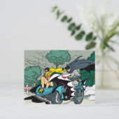 Batman en Robin in Batcycle Briefkaart (Staand voorkant)