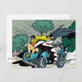 Batman en Robin in Batcycle Briefkaart (Voorkant / Achterkant)