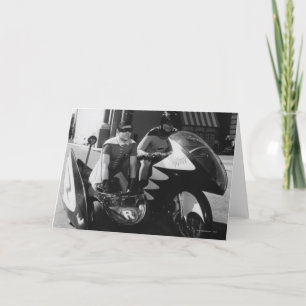 Batman en Robin in Batcycle Kaart