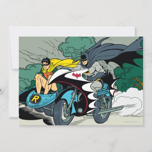 Batman en Robin in Batcycle Kaart (Voorkant)