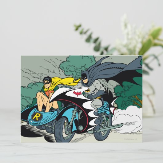 Batman en Robin in Batcycle Kaart (Staand voorkant)