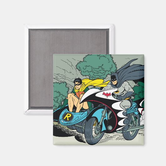 Batman en Robin in Batcycle Magneet (Voorkant / Achterkant)