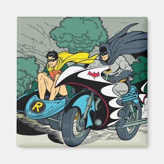 Batman en Robin in Batcycle Magneet (Voorkant)