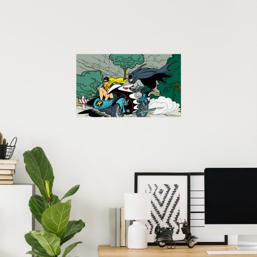 Batman en Robin in Batcycle Poster (Thuiskantoor)