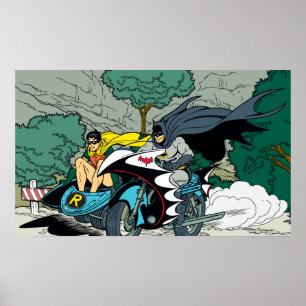 Batman en Robin in Batcycle Poster