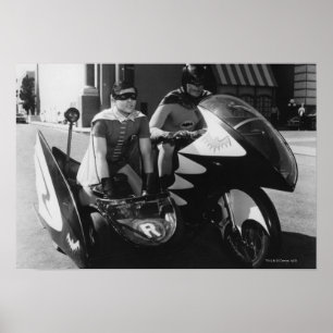 Batman en Robin in Batcycle Poster