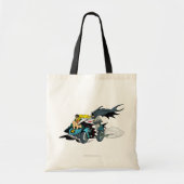 Batman en Robin in Batcycle Tote Bag (Voorkant)