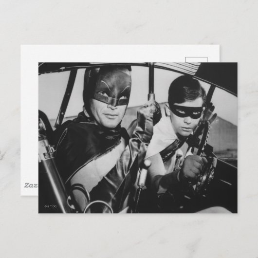 Batman en Robin In Batmobile Briefkaart (Voorkant / Achterkant)