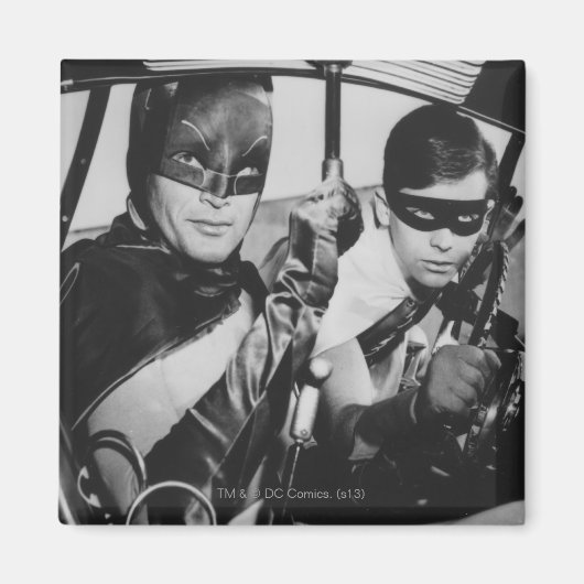 Batman en Robin In Batmobile Magneet (Voorkant)