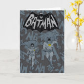 Batman en Robin met Logo-depressie Kaart (Gele Bloem)