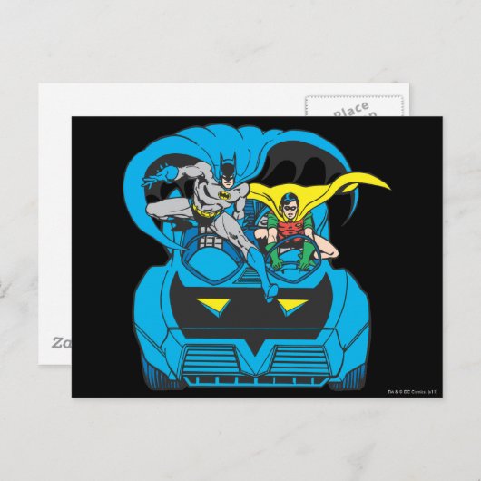 Batman en Robin Ride Batmobile Briefkaart (Voorkant / Achterkant)