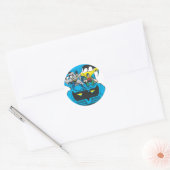 Batman en Robin Ride Batmobile Ronde Sticker (Envelop)