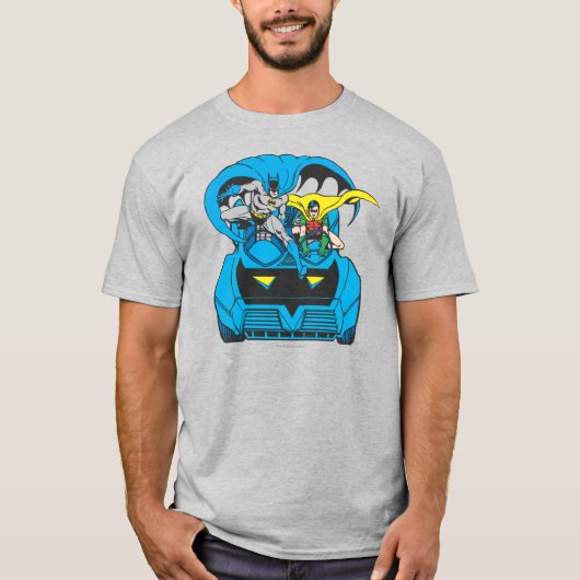 Batman en Robin Ride Batmobile T-shirt (Voorkant)