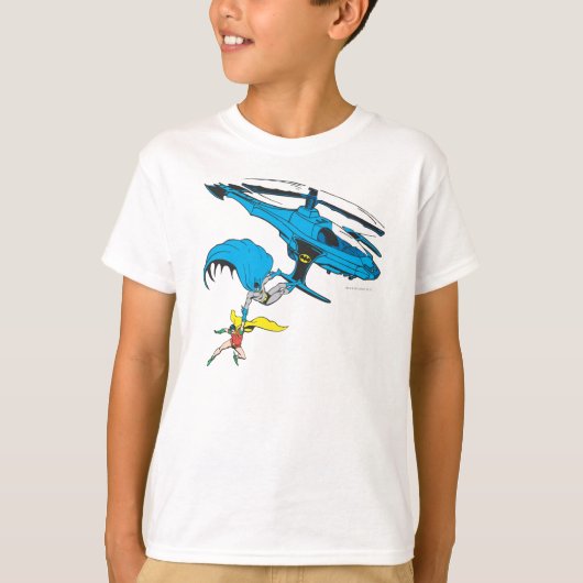 Batman en Robin Ride Helikopter T-shirt (Voorkant)