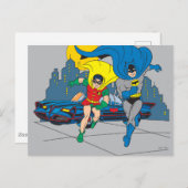 Batman en Robin Running Briefkaart (Voorkant / Achterkant)