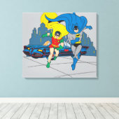 Batman en Robin Running Canvas Afdruk (Insitu (Houten vloer))