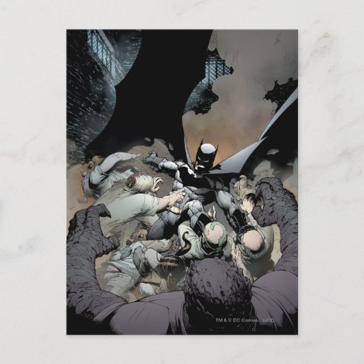 Batman Fighting Arch Enemies Briefkaart (Voorkant)