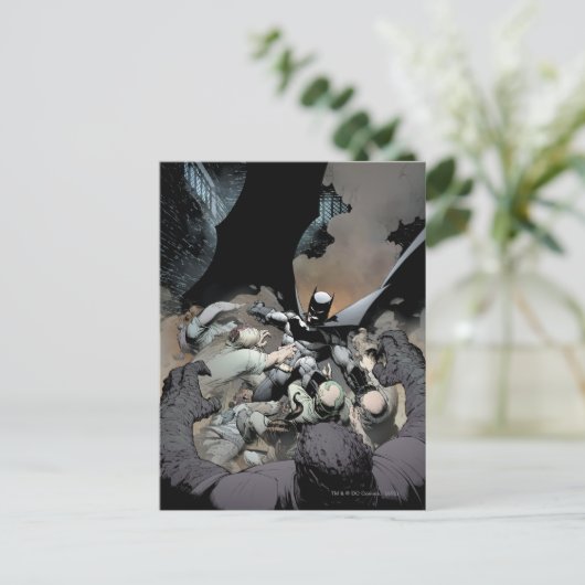 Batman Fighting Arch Enemies Briefkaart (Staand voorkant)