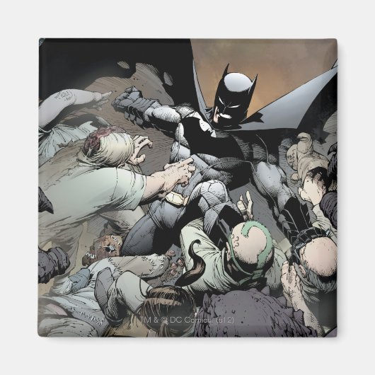 Batman Fighting Arch Enemies Magneet (Voorkant)