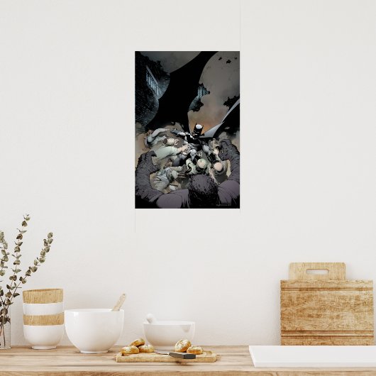 Batman Fighting Arch Enemies Poster (Keuken)