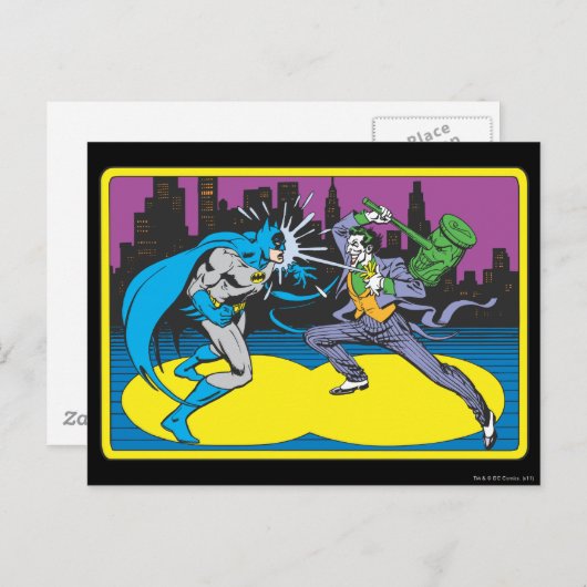 Batman Fights Joker Briefkaart (Voorkant / Achterkant)