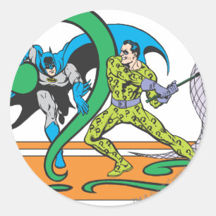 Batman Fights Riddler Ronde Sticker