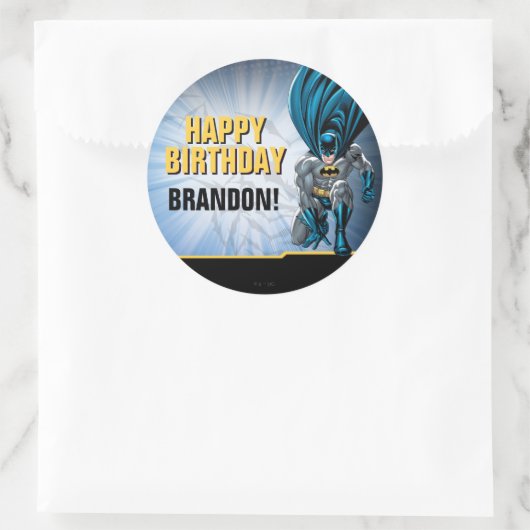 Batman | Fijne verjaardag Ronde Sticker (Tas)