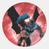 Batman Firey Sky Ronde Sticker (Voorkant)