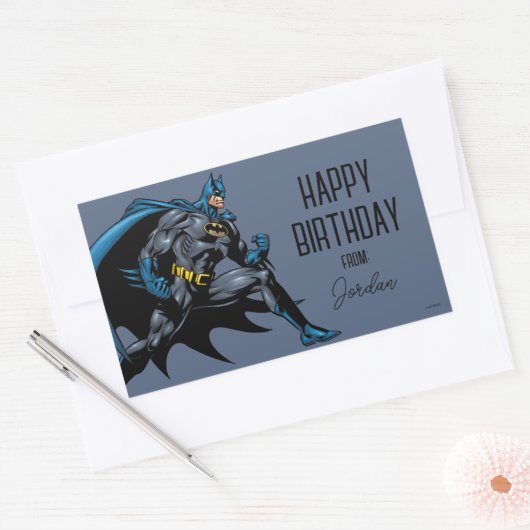 Batman Fists | Gefeliciteerd Rechthoekige Sticker (Envelop)
