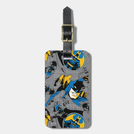 Batman Full Throttle Toss Patroon Bagagelabel (Voorkant verticaal)