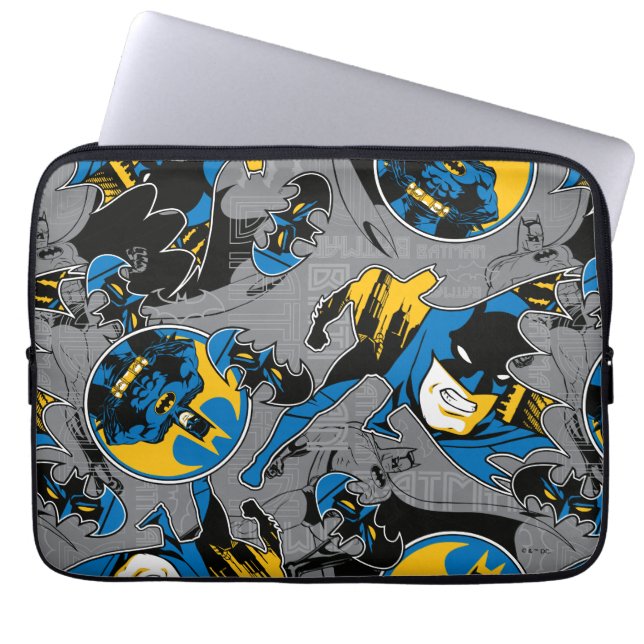 Batman Full Throttle Toss Patroon Laptop Sleeve (Voorkant)