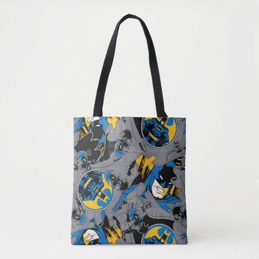 Batman Full Throttle Toss Patroon Tote Bag (Voorkant)