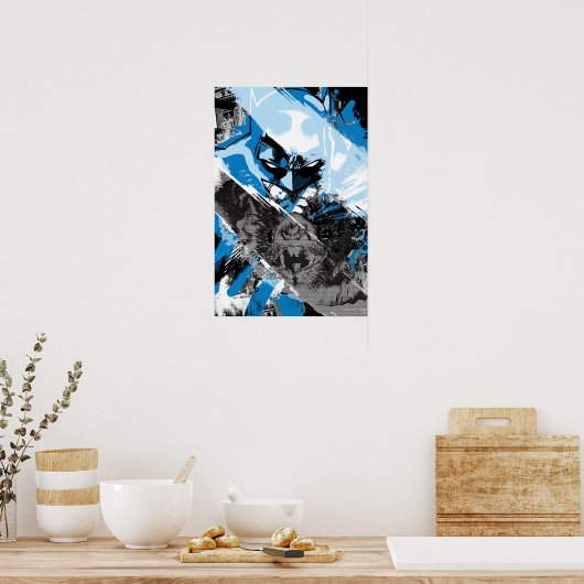 Batman Future Cityscape Montage Poster (Keuken)