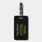 Batman |  Geel Blauwe Logo Bagagelabel (Achterkant verticaal)