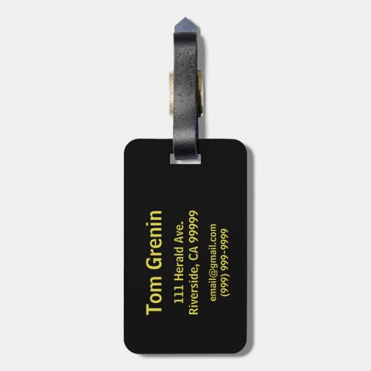 Batman |  Geel Blauwe Logo Bagagelabel (Achterkant verticaal)