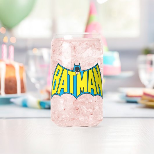 Batman |  Geel Blauwe Logo Blikvorm Glas (Insitu (Verjaardag))