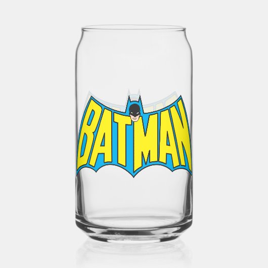 Batman |  Geel Blauwe Logo Blikvorm Glas (Achterkant)