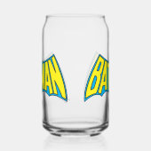 Batman |  Geel Blauwe Logo Blikvorm Glas (Rechts)