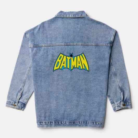 Batman |  Geel Blauwe Logo Denim Jacket (Achterkant)