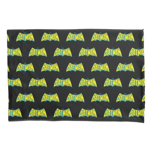 Batman |  Geel Blauwe Logo Kussensloop (Voorkant)