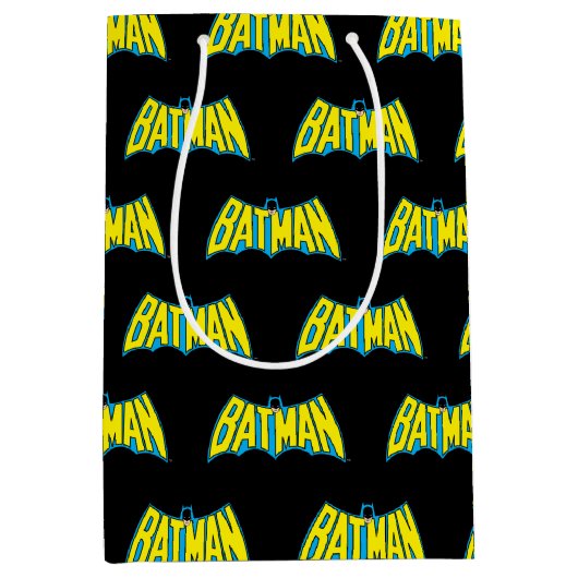 Batman | Geel Blauwe Logo Medium Cadeauzakje (Voorkant)