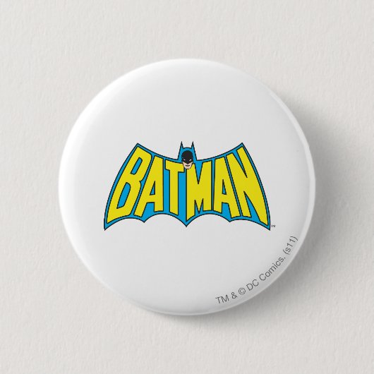 Batman | Geel Blauwe Logo Ronde Button 5,7 Cm (Voorkant)