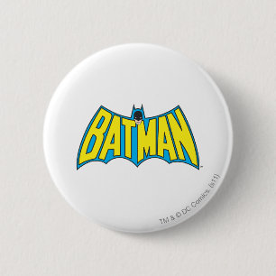 Batman    Geel Blauwe Logo Ronde Button 5,7 Cm