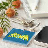 Batman |  Geel Blauwe Logo Sleutelhanger (Voorkant Rechts)